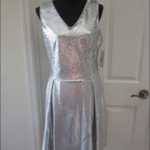 Copper Key Silver Sequined Dress